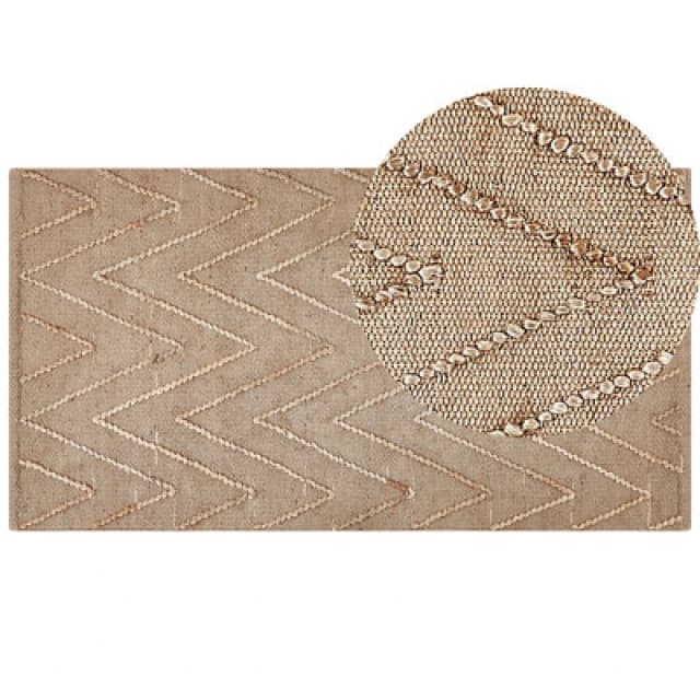 Beliani Rug Daday Beige 80 X 150 Cm Jute