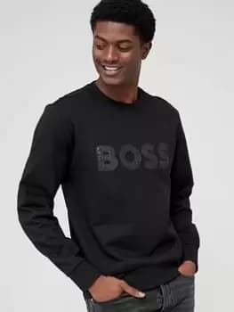 BOSS Soleri 01 Relaxed Fit Sweatshirt - Black, Size 2XL, Men