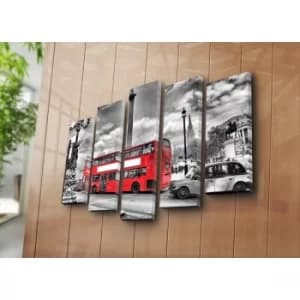 5PATK-9 Multicolor Decorative Canvas Painting (5 Pieces)