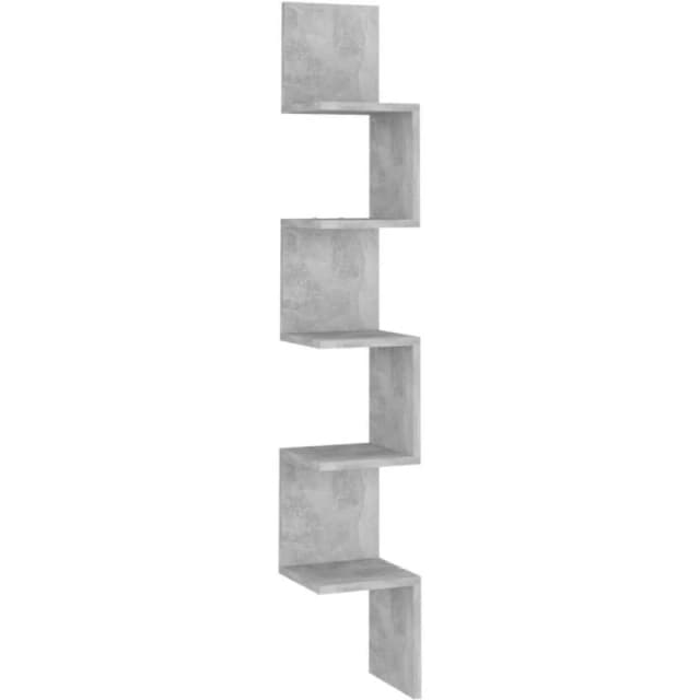VIDAXL Wall Corner Shelf Concrete Grey 20x20x127.5cm Engineered Wood vidaXL 8720286596999
