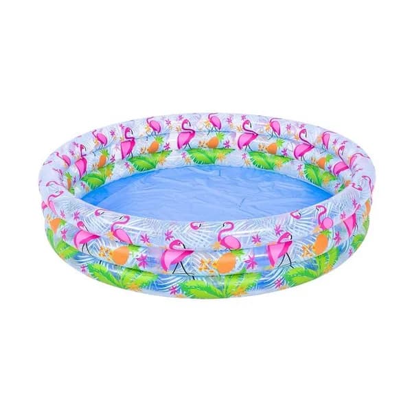 Samuel Alexander Kids Small Fun Flamingo Inflatable Three Ring Paddling Water Swimming Play Pool Multi