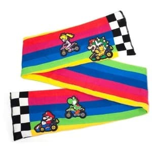 Nintendo - Super Mario Bros. Mario Kart Rainbow Road Knitted Fashion Scarf