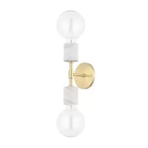 Asime 2 Light Wall Sconce Brass