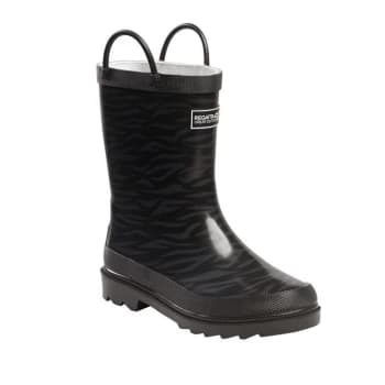 Regatta Minnow Junior Cotton Lined Wellington - Black