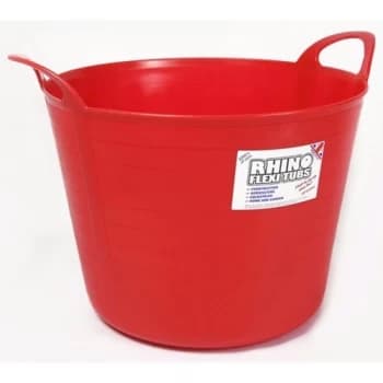 Rhino 40 Litre Heavy Duty Flexi Flexible Garden Container Storage Bucket Tub - Red