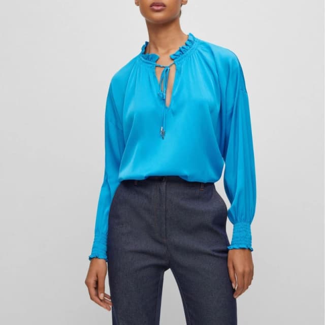 Boss Baratina Relaxed-Fit Blouse Blue female 8