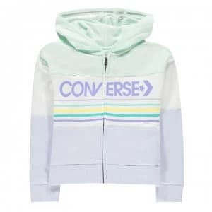 Converse Full Zip Block Hoodie Girls - Barely Green