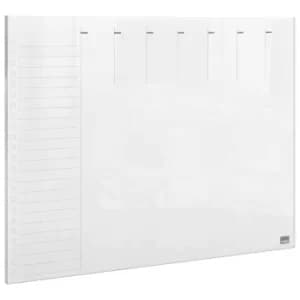 Nobo A4 Transparent Acrylic Weekly Planner Whiteboard, clear