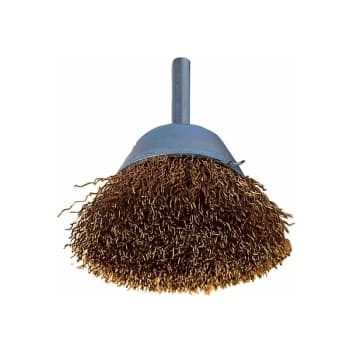 York - 30SWG Shaft Mounted Brass Coated Cup Brush 50 X 10MM