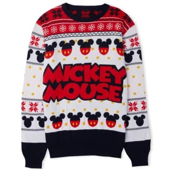 Mickey Mouse Festive Knitted Jumper - White - L
