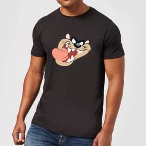 Looney Tunes Tasmanian Devil Face Mens T-Shirt - Black - XS - Black