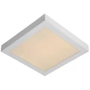 Lucide BRICE-LED - Flush Ceiling Light Bathroom - LED Dim. - 1x30W 3000K - IP44 - White
