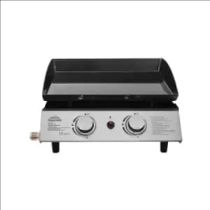 Dellonda 2 Burner Portable Gas Plancha 5kW BBQ Griddle, Stainless Steel