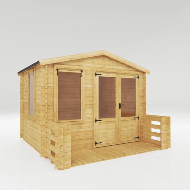 Mercia Apex Log Cabin with Veranda - 19mm - L352.2 x W344.5 x H264.2cm in Brown Brown Unisex