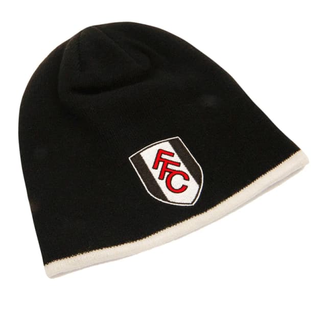 Fulham FC Mens Crest Roll Down Beanie in Black Male One Size