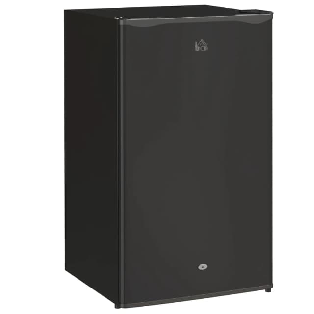 HOMCOM 91L Freestanding Under Counter Fridge with Lock Black