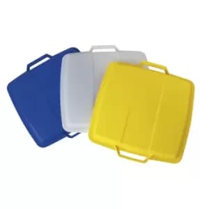 Snap-on lid, with 2 handles, for 90 l capacity, lies loosely on top, yellow