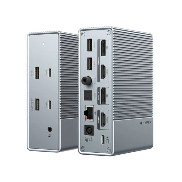 HYPER HYPER HDG215-EU laptop dock/port replicator Wired USB 3.2 Gen 1 (3.1 Gen 1) Type-C Silver HDG215-EU