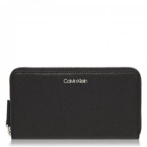 Calvin Klein Neat Zip Around Purse - BLACK BAX
