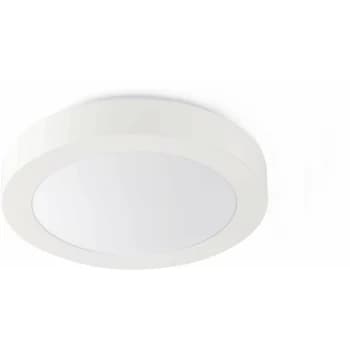 Faro Logos-1 - 1 Light Small Round Bathroom Flush Ceiling Light White IP44, E27
