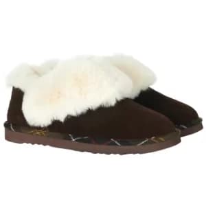 Barbour Womens Nancy Slipper Choco Suede 5