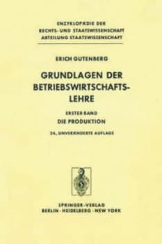 Grundlagen Der Betriebswirtschaftslehre by Erich Gutenberg Hardback