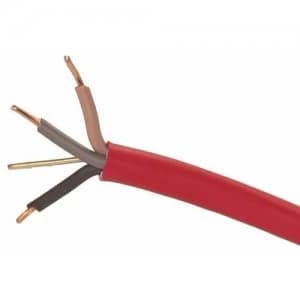 Zexum Red 1.5mm 16A 3 Core and Earth Brown Black Grey Fire Resistant Rated BASEC Approved Power Cable - 10 Meter