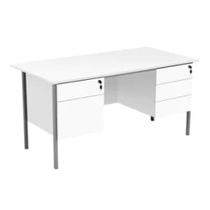 Eco 18 1500 X 750 4 Leg 2+3D Pedestal Rectangular Desk White-Black