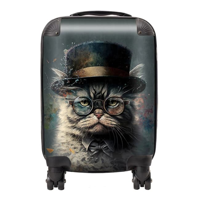 Warren Reed Designer Selkirk Rex Cat Splashart Suitcase - Large
