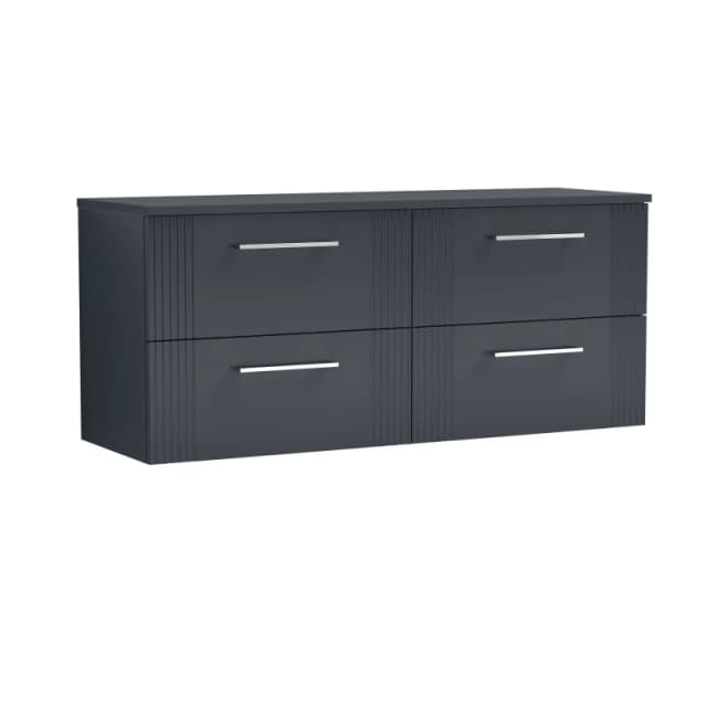 Balterley 4 Drawer Wall Hung Vanity Colour Match Worktop 1200mm Grey