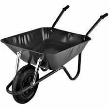 Walsall Wheelbarrow Easiload Barrow In A Box Black With Pneumatic Wheel Steel pan and frame