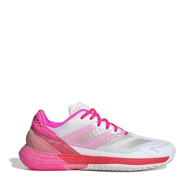adidas Defiant Speed 2 Tennis Shoes Womens White/Pink female 4 (36.7)