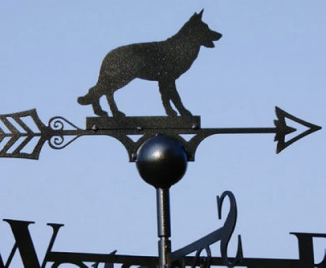 Poppy Forge Alsatian Weathervane - Solid Steel - W61 X H88cm - Black