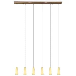 Delfino 6 Light Straight Bar Pendant Ceiling Light Bronze
