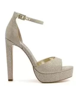 Dune London Mascot 2 Part Platform Sandal - Gold , Gold, Size 4, Women