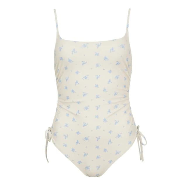 Jack Wills JW Ruched Swimsuit Ld63 Blue Ditsy female 8 (XS)