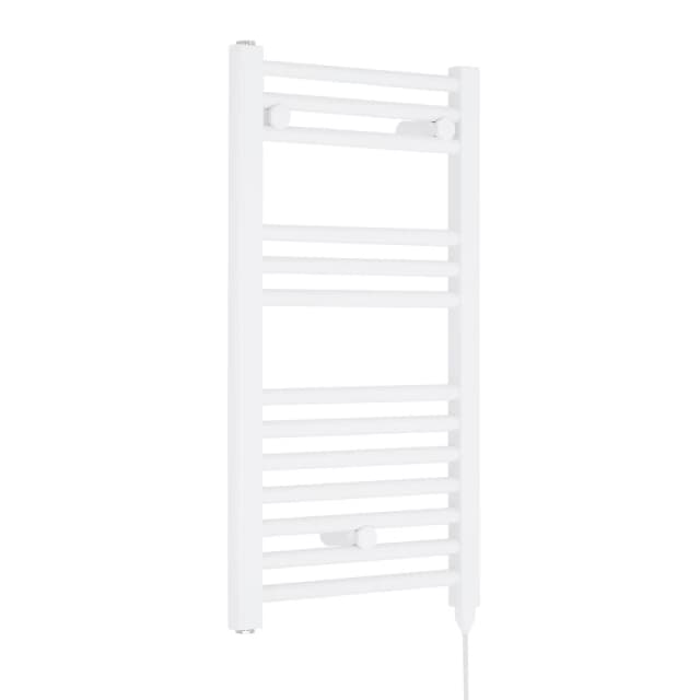 Balterley Electric Vertical Round Towel Rail 300 Watt Gloss White 720x 400mm White