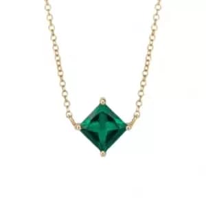 Princess cut created emerald necklace GN373G