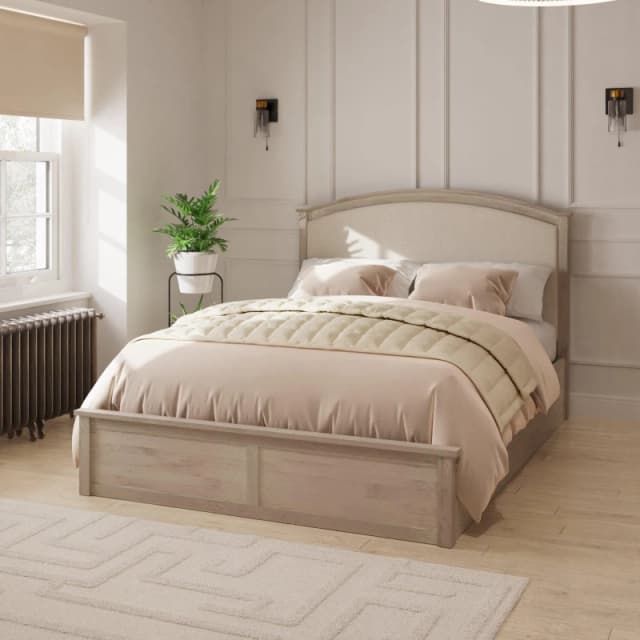 GFW Madrid King Ottoman Bed & Pocket Sprung Mattress Beds King Limed Oak 72958490050