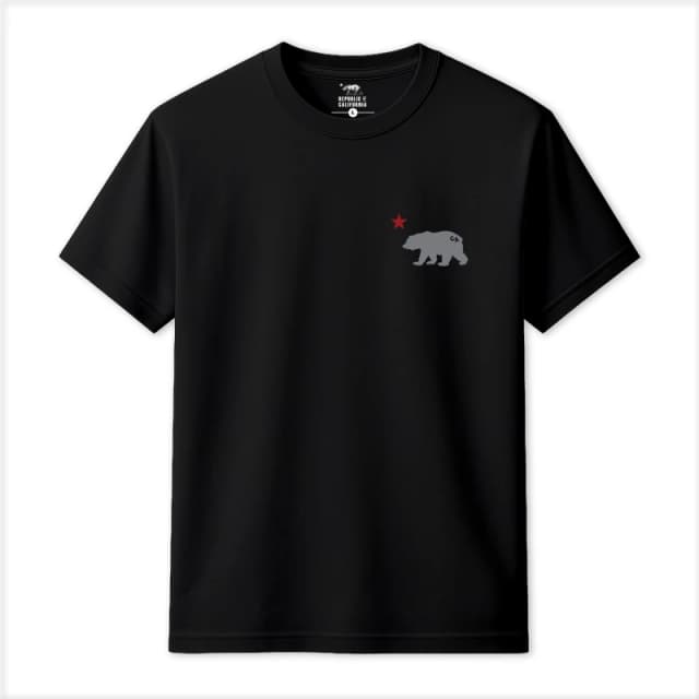 Republic of California Mens Cali Bear T-Shirt in Black Size: Small Black Male S