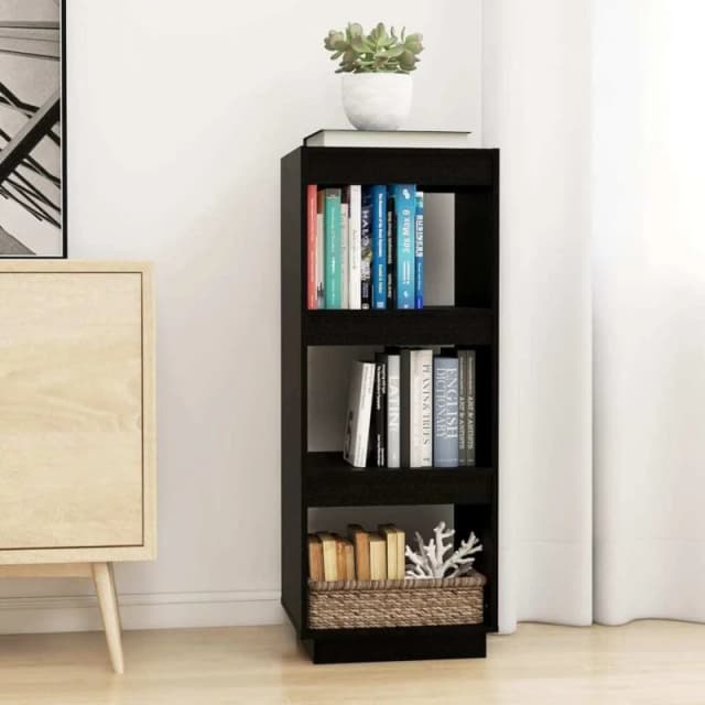Vidaxl Book Cabinet/Room Divider Black 40X35X103cm Solid Pinewood, Black 810848