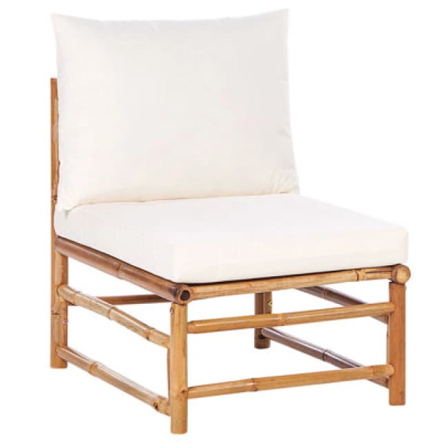 Beliani Garden 1-Seat Section Cerreto Bamboo Wood Off-White