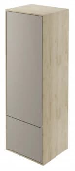Wickes Eli Oak and Stone Grey Wall Hung Tall Tower Unit - 400 mm