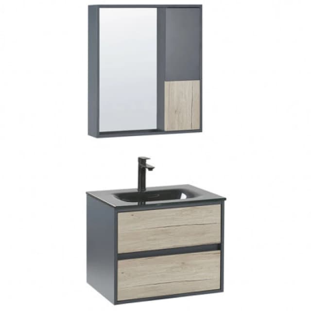 Beliani Bathroom Vanity Set Teruel Grey