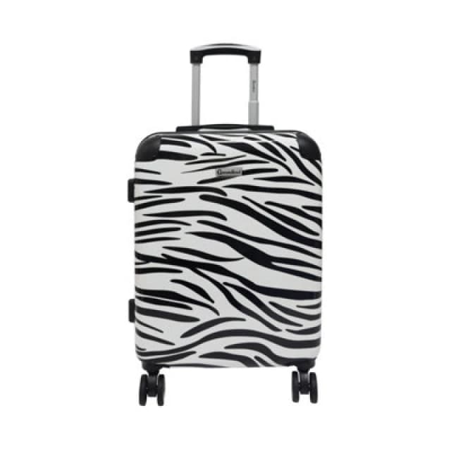 Groundlevel Animal Print Hard Shell Cabin Suitcase - Zebra Print