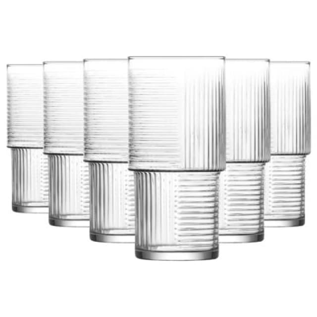 LAV Helen Stacking Highball Glasses - 400ml - Pack of 6 Clear unisex