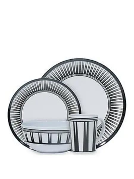 Streetwize 16Pc Melamine Dinner Set - Stripe - Size 16pcs