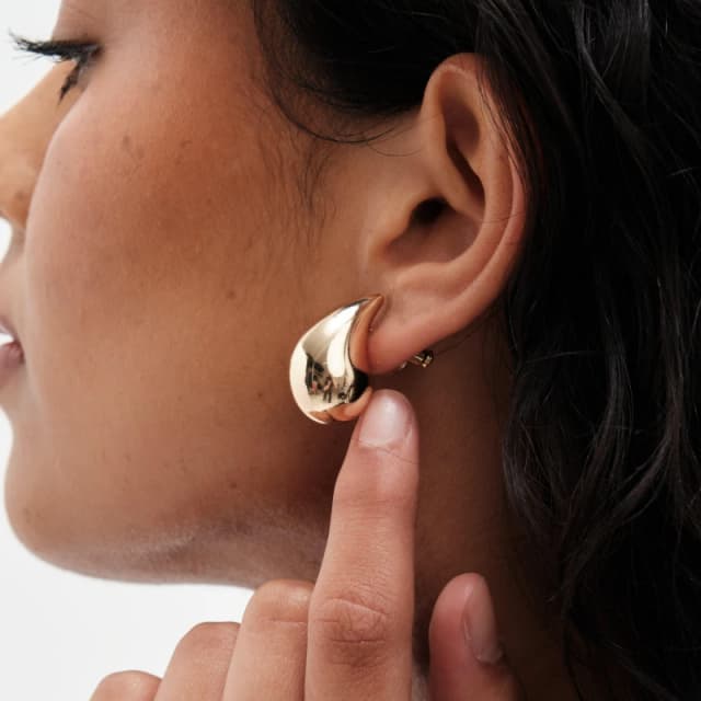 Mood Gold Polished Dome Hoop Earrings - Pack of 2 Jewellery Sets One Size Gold 72746610000