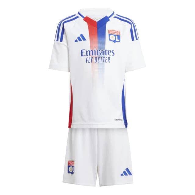 adidas Unisex Kids Olympique Lyonnais Home 2025-2026 Ligue 1 Football Kit Mini Kits White unisex 3-4 Years