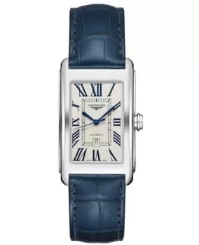 Longines DolceVita Silver Dial Blue Leather Strap Unisex Watch L5.767.4.71.9 L5.767.4.71.9